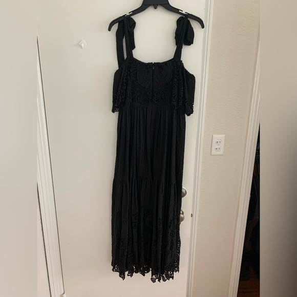 ANTONIO MELANI SIRI NOVELTY DRESS MIDI EMBROIDERED EYELET FLORAL BLACK SIZE 6 - Picture 7 of 7